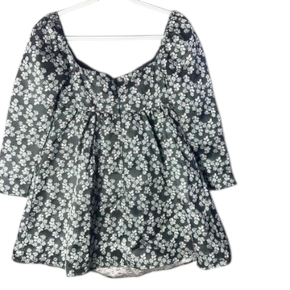 Storia Brocade Bady Doll Floral Mini Dress Size Small